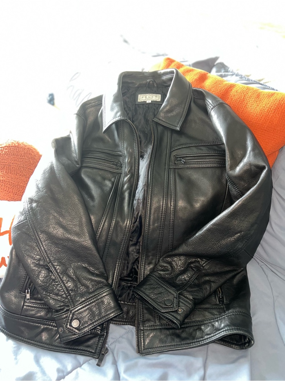 Pelle Studio Black Leather Bomber Jacket